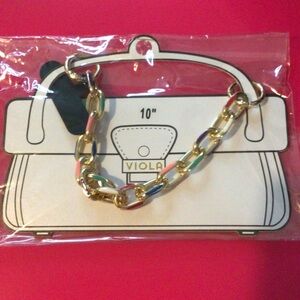 Gold and Multicolor Chain Bracelet